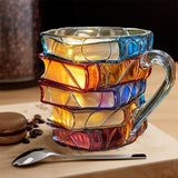 Taza Única Hecha a Mano 3D de Felicidad para Entusiastas de la Lectura