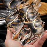 Vaso de Whisky de Cristal Japonés Arashi Gold