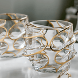Vaso de Whisky de Cristal Japonés Arashi Gold
