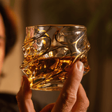 Vaso de Whisky de Cristal Japonés Arashi Gold