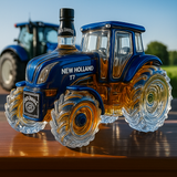 Botella clásica de whisky con diseño de tractor New Holland T7