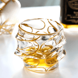 Vaso de Whisky de Cristal Japonés Arashi Gold