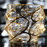 Vaso de Whisky de Cristal Japonés Arashi Gold