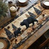 Caminito de mesa acolchado de la familia oso negro