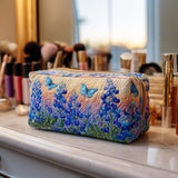 Bolsa de Maquillaje Acolchada Mariposa Azul