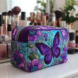 Bolsa de Maquillaje Acolchada Mariposa en Flor