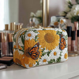 Bolsa de Maquillaje Acolchada Floral Glow
