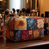 Bolsa de Maquillaje Acolchada con Diseño Floral