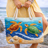 Bolso de Playa Hecho a Mano | Diseño de Tortuga Tropical