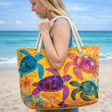 Bolsa de playa hecha a mano | Sueño de tortuga coral
