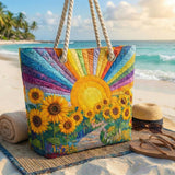 Bolso de playa hecho a mano | Sol del arcoíris