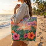 Bolsa de playa hecha a mano Tropical Amanecer