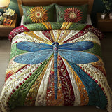 Juego de 3 Piezas de Cama Acolchada - Diseño de Libélula Dorada