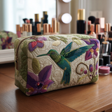 Bolsa de Maquillaje Acolchada Jardín de Colibrí