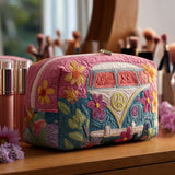 Bolso de Maquillaje Acolchado Retro Bloom Journey