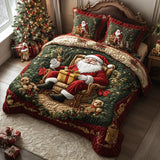 Juego de cama acolchado de 3 piezas - Encanto de Papá Noel