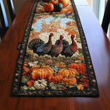 Diseño de pavo en mantel de mesa acolchado