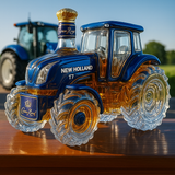 Botella clásica de whisky con diseño de tractor New Holland T7