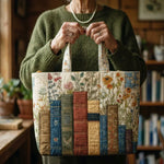 Bolsa Artesanal - Libros y Flores